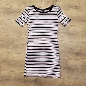 Forever 21 Sheath Dress Pink & Black {Medium}